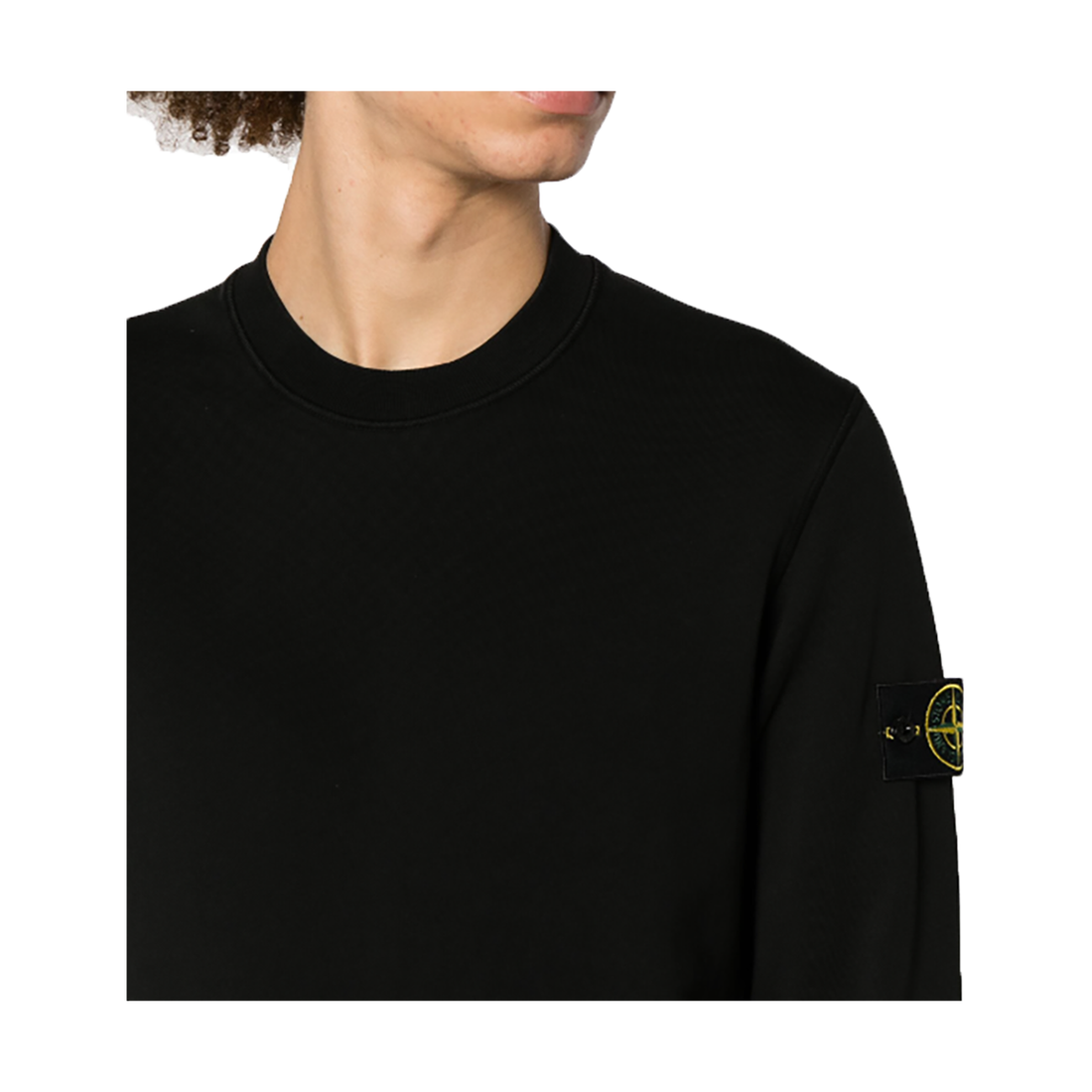 STONE ISLAND LOGO PATCH CREW NECK IN BLACK