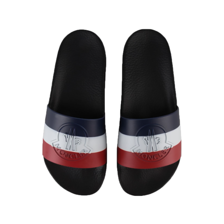 MONCLER BASILE SLIDERS IN BLUE