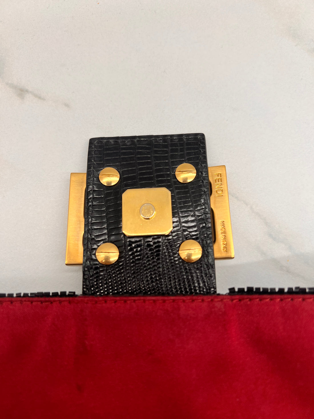 FENDI BEADED BAGUETTE SHOULDER BAG