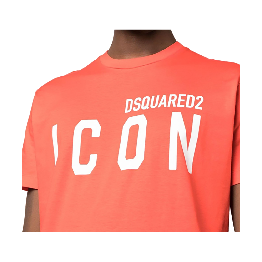 DSQUARED2 LOGO PRINT T-SHIRT IN ORANGE