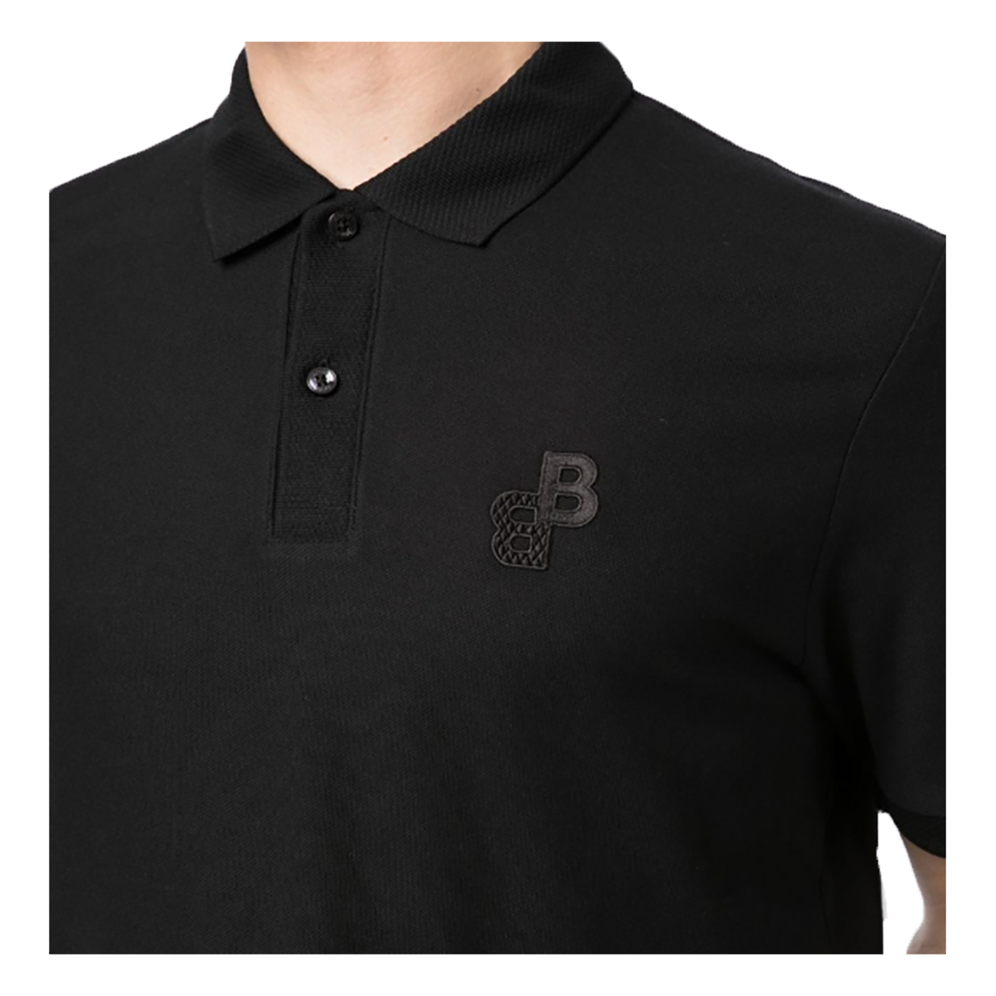 BOSS BB LOGO POLO SHIRT IN BLACK