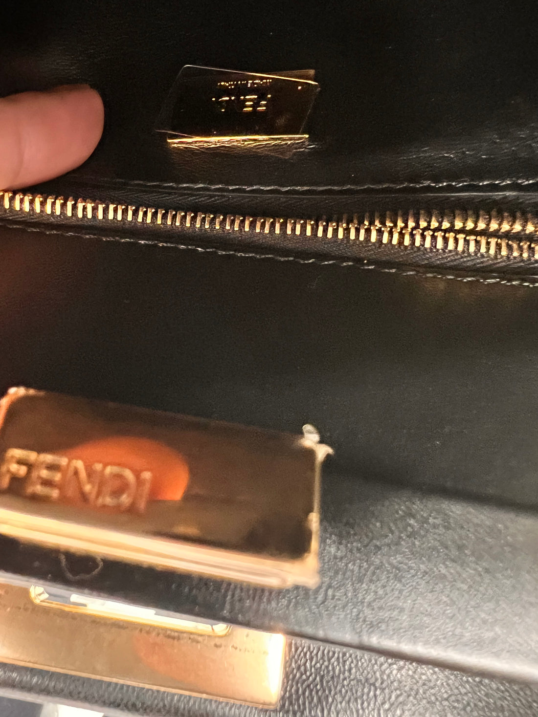 FENDI MINI PEEKABOO SHEARLING HANDBAG