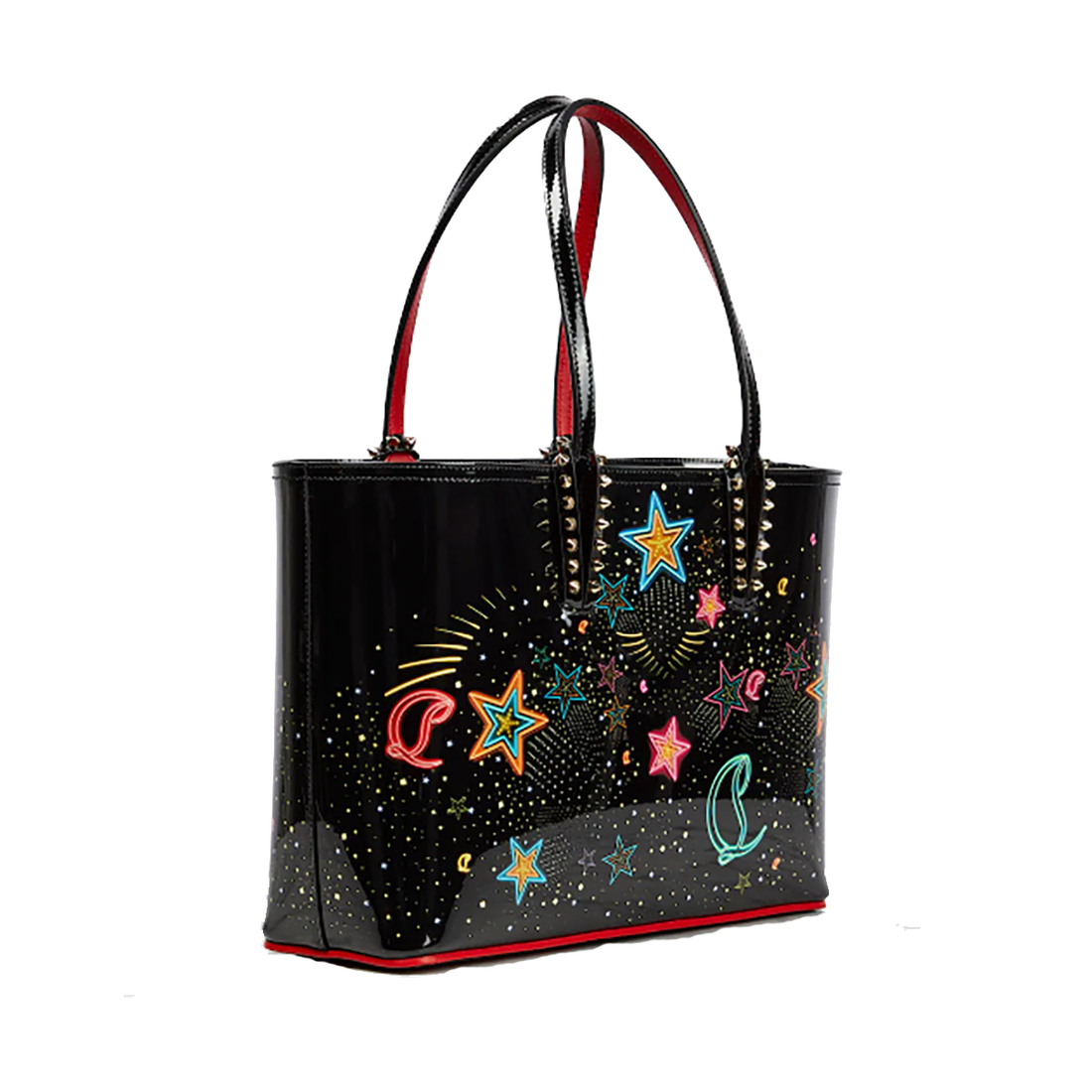 CHRISTIAN LOUBOUTIN CABATA STARLIGHT PRINT TOTE BAG IN BLACK