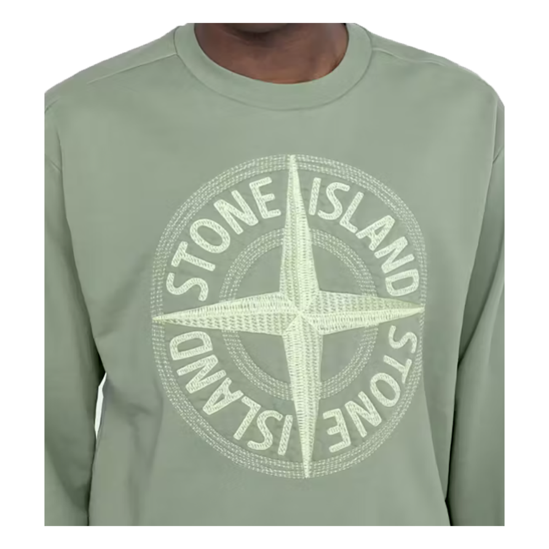 STONE ISLAND EMBROIDERED COMPASS IN GREEN