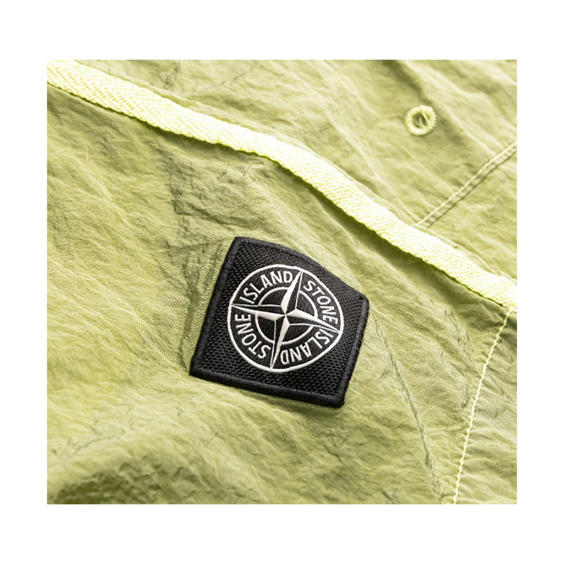 STONE ISLAND LOGO PATCH SWIM SHORTS IN YELLOW