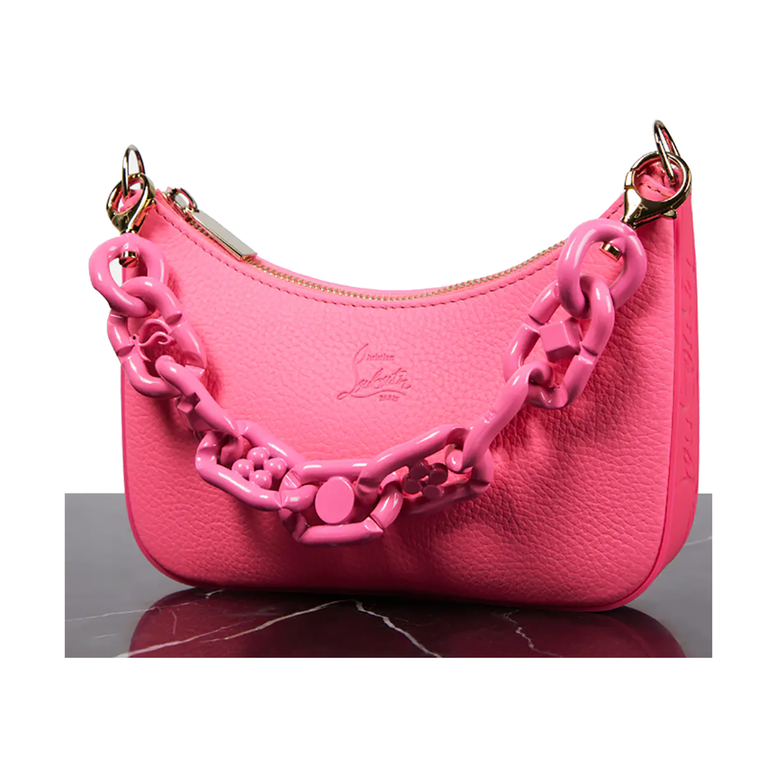 LOUBOUTIN LOUBILA CHAIN MINI BAG IN HOT PINK