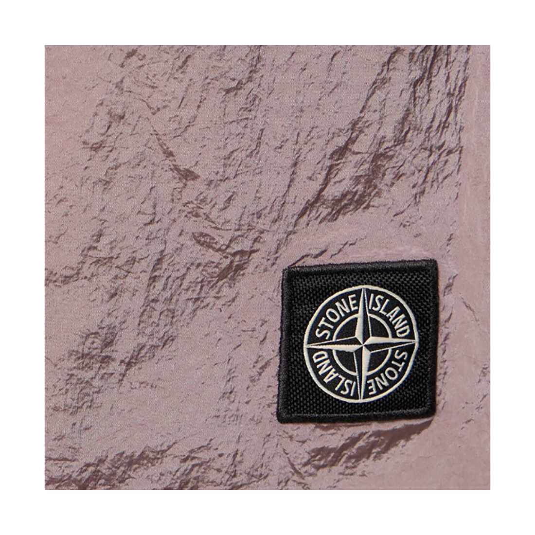 STONE ISLAND ELASTICATED WAIST LOGO PATCH SWIM SHORTS IN PINK