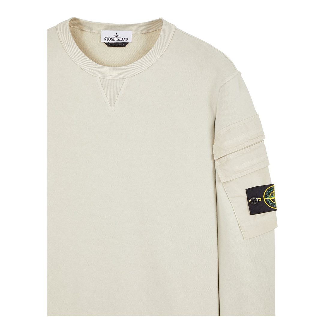 STONE ISLAND POCKET DETAIL SWEATER IN PLASTER