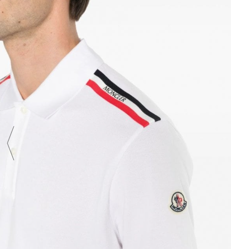 MONCLER SHOULDER LOGO IN WHITE