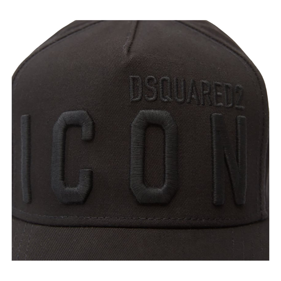 DSQUARED2 LOGO ICON CAP IN BLACK/BLACK