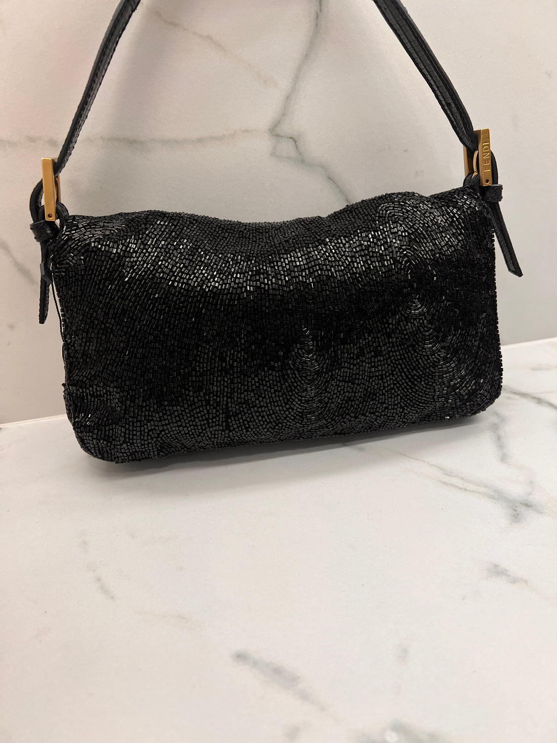 FENDI BEADED BAGUETTE SHOULDER BAG