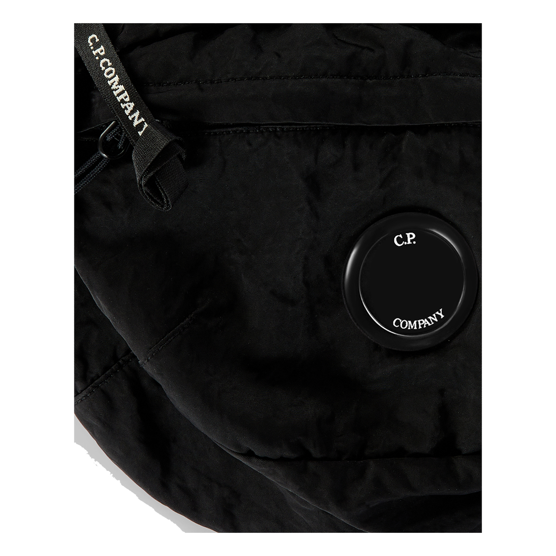 CP COMPANY JUNIOR NYLON B CROSSBODY BAG IN KAHKI BLACK