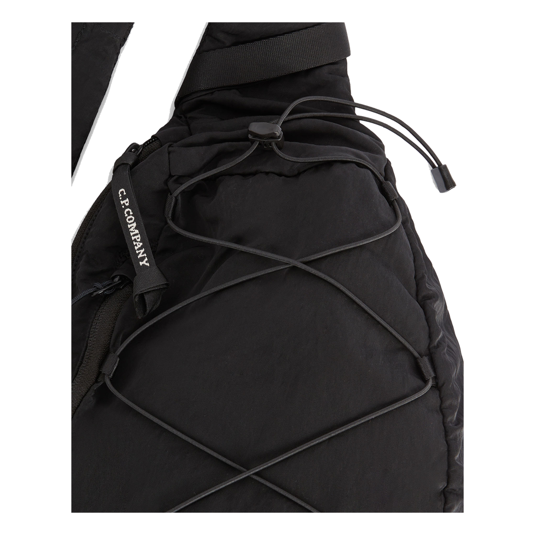 CP COMPANY JUNIOR NYLON B CROSSBODY RUCKSACK IN BLACK