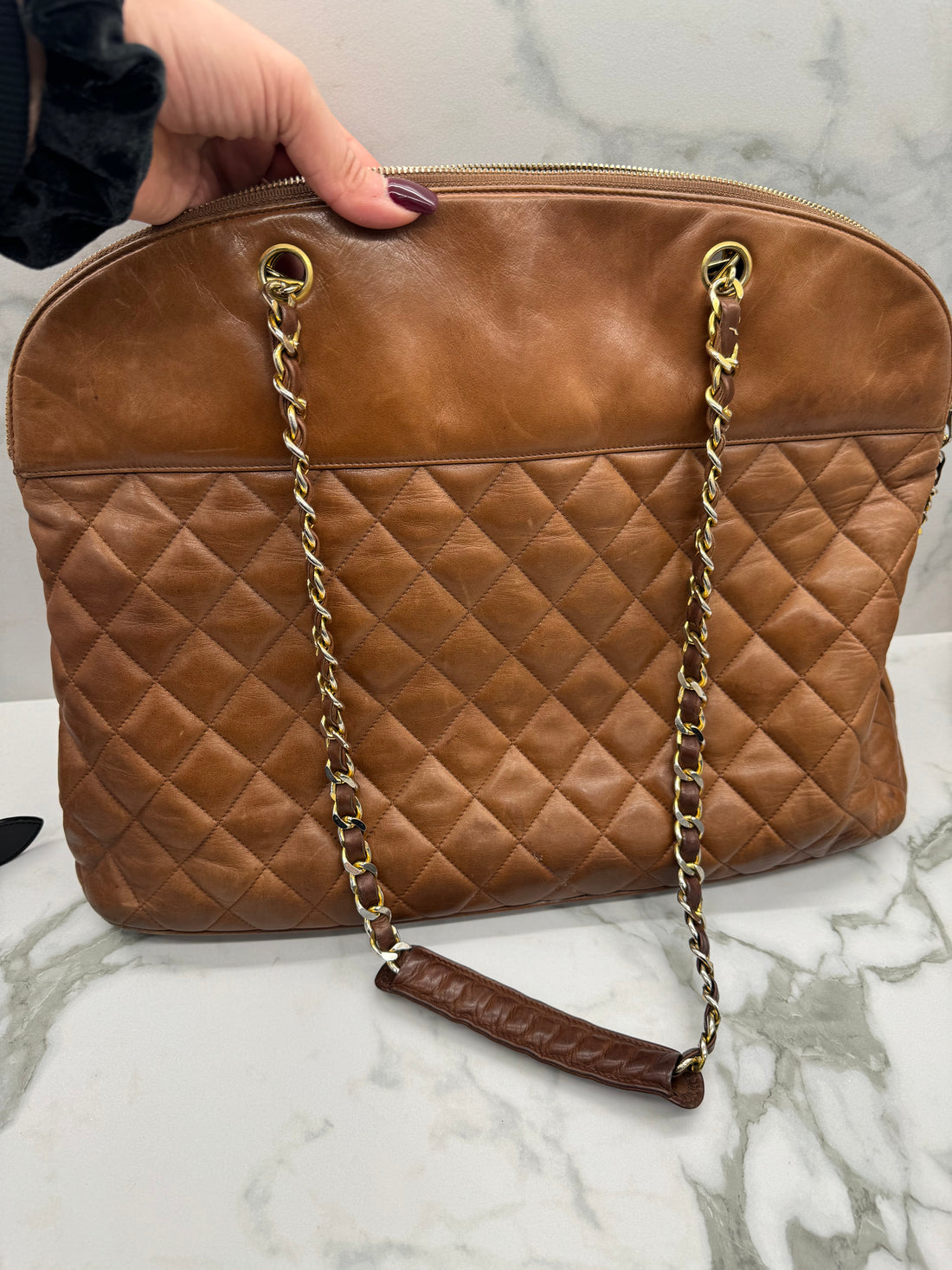 CHANEL BROWN LEATHER