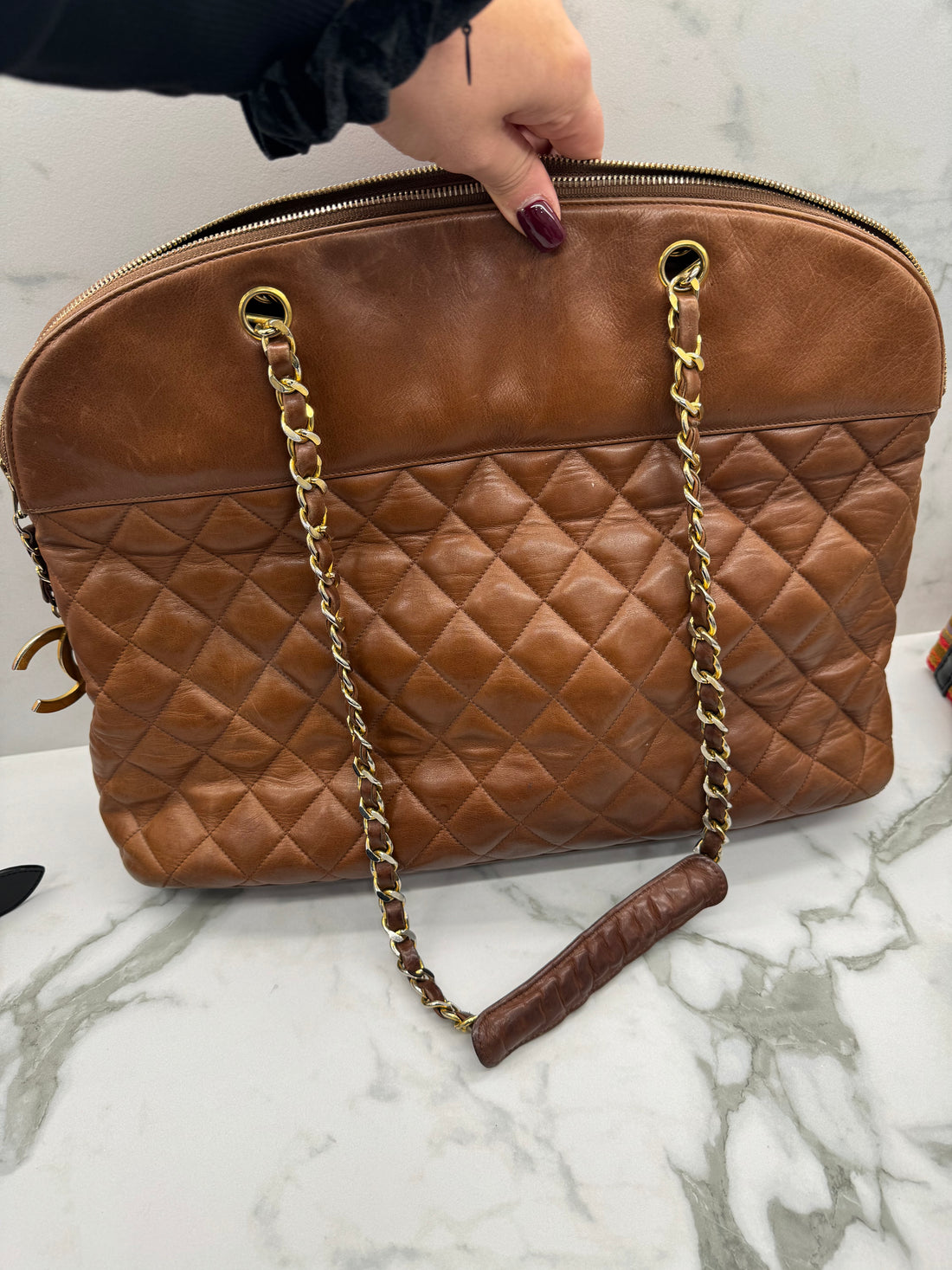 CHANEL BROWN LEATHER