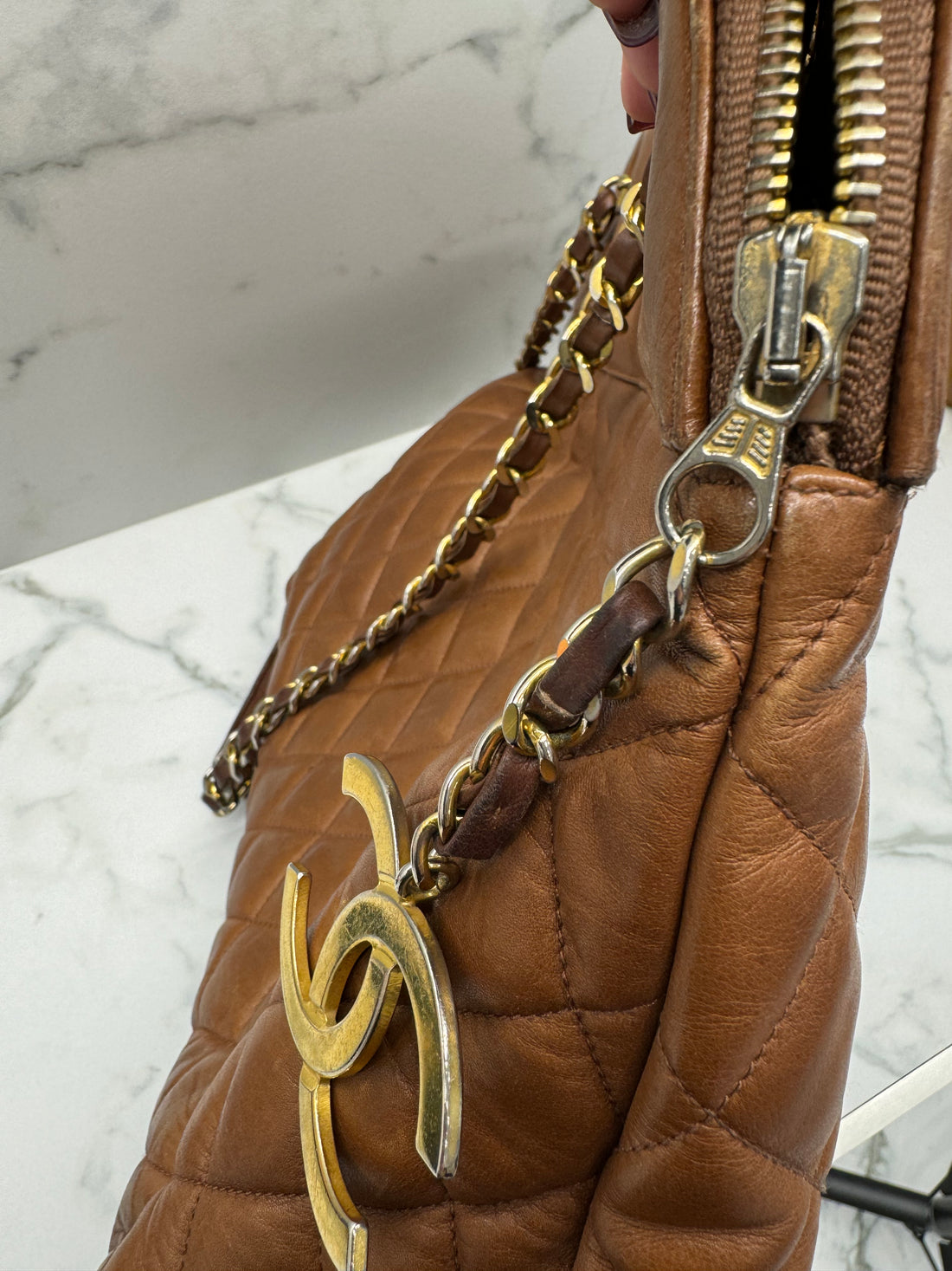 CHANEL BROWN LEATHER