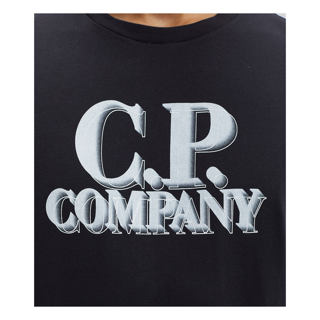 CP COMPANY 30/1 LOGO PRINT -SHIRT IN BLACK